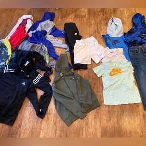 Lot of 18 boy’s size SMALL clothing Nike adidas NB UA etc